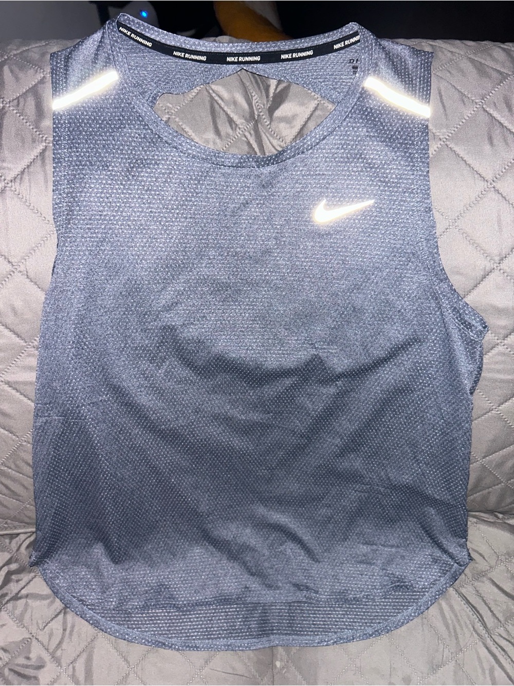 Nike Women's Heathered Blue Performance Tank Top